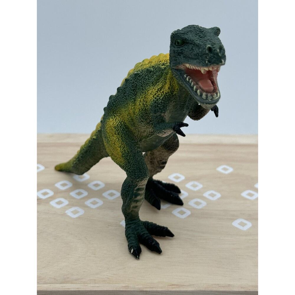 T-Rex Dinosaur 5" PVC Figure Toy Major Trading Co Green And Yellow Heavy￼